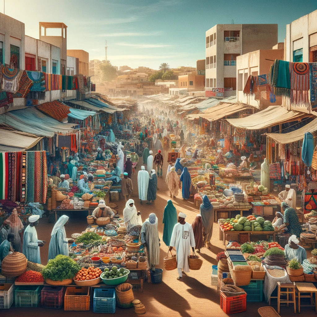 Image d'un marché animé à Nouakchott